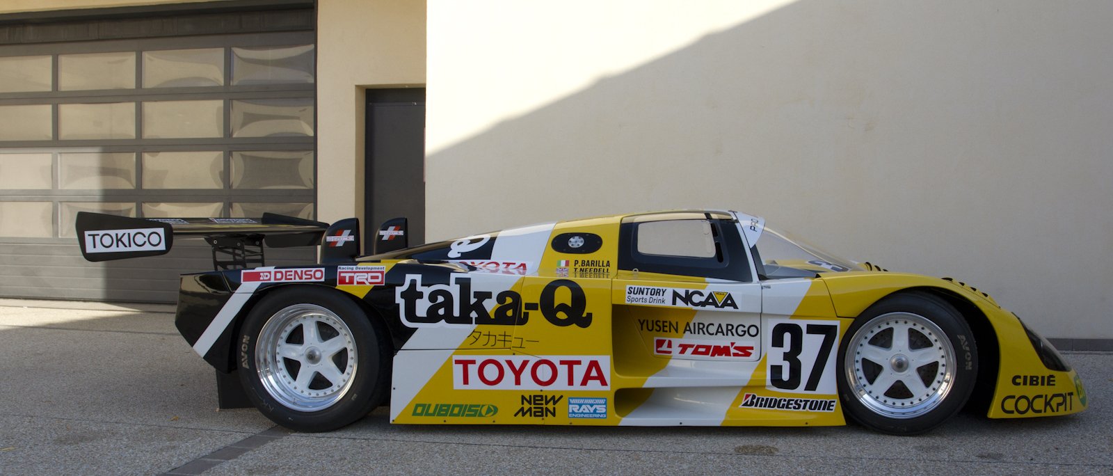 Toyota 88C no. 37 in Taka-Q livery, side view at the end of the project