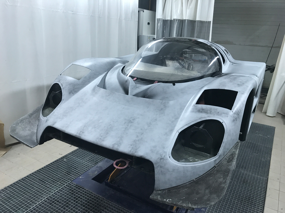 Toyota 88C bodywork taken back to bare material at the O-ONE workshop